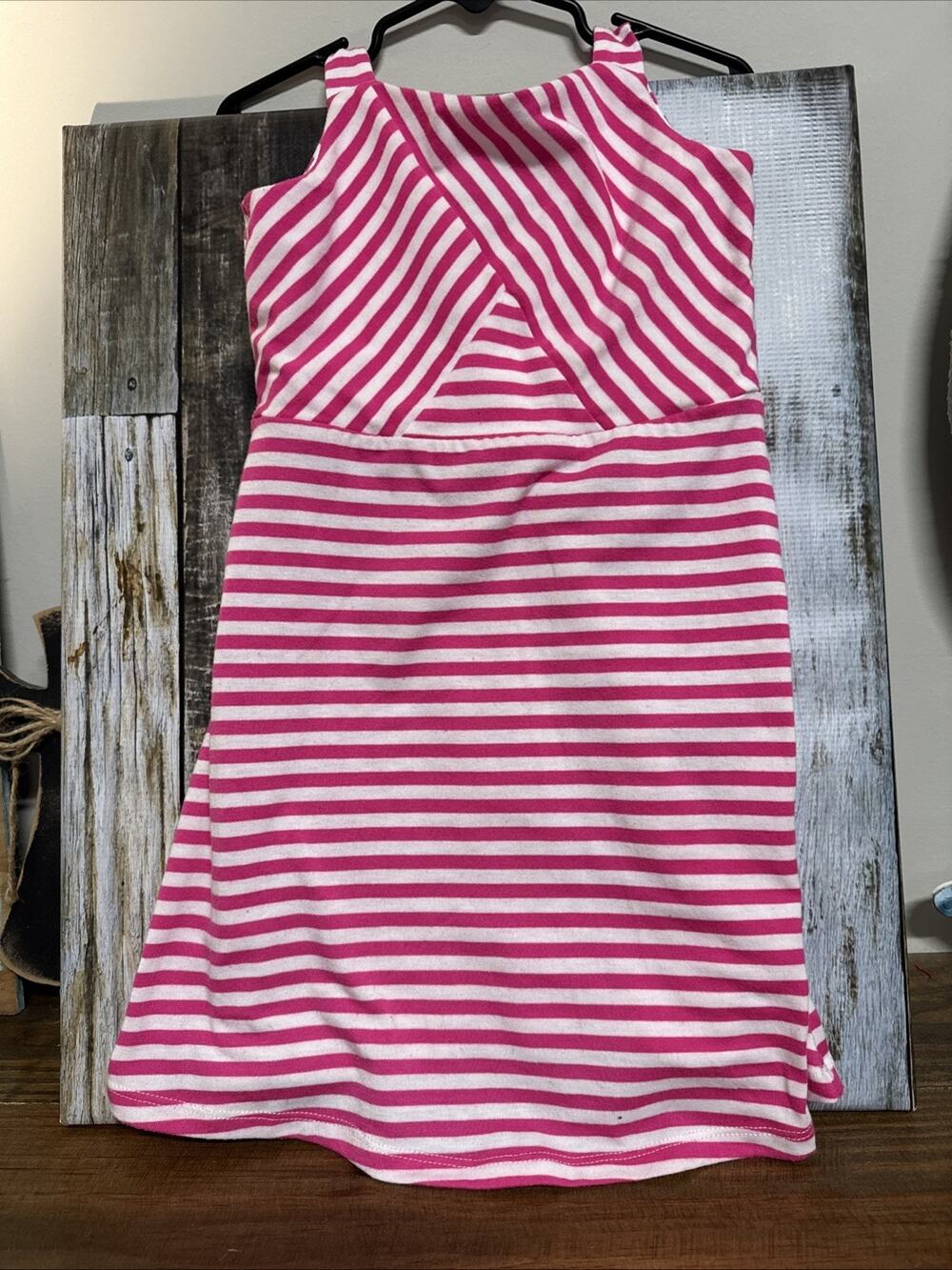 Pink & Violet Brand Pink And White Stripped Dress 3T-4T